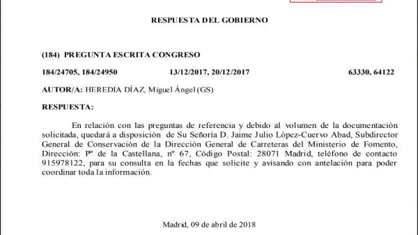 Respuesta parlamentaria del Gobierno Respuesta parlamentaria del Gobierno