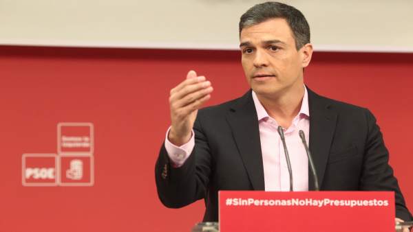 Rueda de prensa del líder del PSOE, Pedro Sánchez, en la sede del partido Rueda de prensa del líder del PSOE, Pedro Sánchez, en la sede del partido