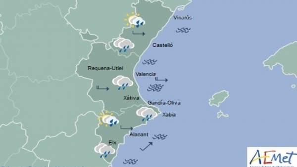La setmana comença amb pluges localment fortes i màximes en descens a la Comunitat Valenciana La setmana comença amb pluges localment fortes i màximes en descens a la Comunitat Valenciana