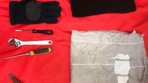 Útiles para robar utilizados por el presunto ladrón en Arantza. Útiles para robar utilizados por el presunto ladrón en Arantza.