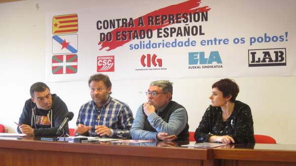 Rueda de prensa de ELA, CIG, CSC y LAB Rueda de prensa de ELA, CIG, CSC y LAB