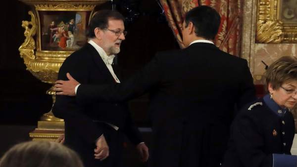 Rajoy y Pedro Sánchez en la cena en honor del presidente de Portugal Rajoy y Pedro Sánchez en la cena en honor del presidente de Portugal