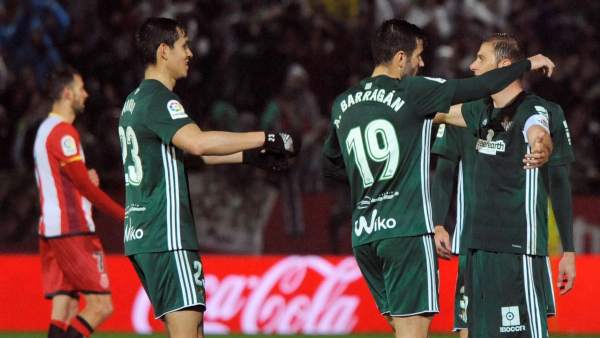 Los jugadores del Betis festejan un gol Los jugadores del Betis festejan un gol