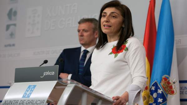 Alfonso Rueda y Ángeles Vázquez, en la rueda de prensa del Consello Alfonso Rueda y Ángeles Vázquez, en la rueda de prensa del Consello