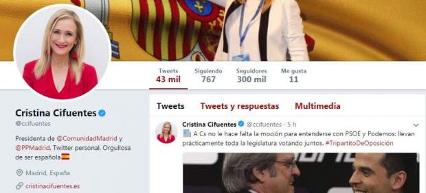 Twitter de Cristina Cifuentes