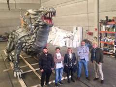 El dragón que defilará en Cáceres, durante su presentación