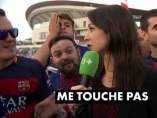 Una periodista francesa estalla ante el machismo de varios aficionados del Barça en la Copa: "No me toques"