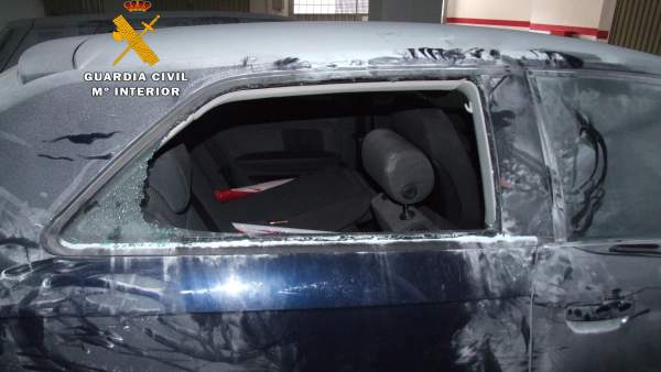 Vehículo dañado en Laredo Vehículo dañado en Laredo