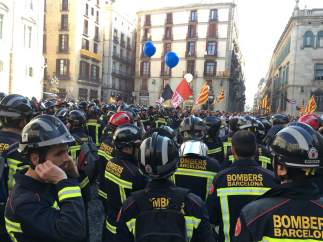Manifestación de Bomberos de Barcelona.