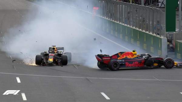 Accidente de Verstappen y Ricciardo en Azerbaiyán. Accidente de Verstappen y Ricciardo en Azerbaiyán.