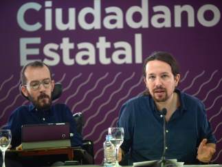 Pablo Iglesias y Pablo Echenique en el Consejo Ciudadano Estatal de Podemos