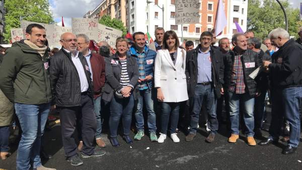 Idoia Mendia, Patxi López y José Antonio Pastor el 1 de Mayo Idoia Mendia, Patxi López y José Antonio Pastor el 1 de Mayo