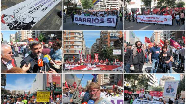 Collage con imágenes de los participantes en la manifestación del 1 de mayo Collage con imágenes de los participantes en la manifestación del 1 de mayo
