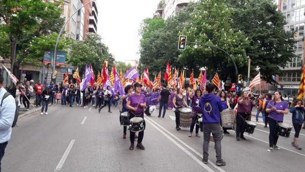 Manifestación en Girona por el 1 de mayo de UGT y CC.OO. Manifestación en Girona por el 1 de mayo de UGT y CC.OO.