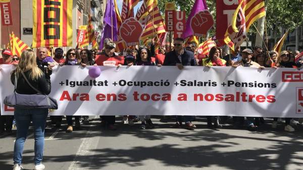 Manifestación el 1 de mayo en Lleida Manifestación el 1 de mayo en Lleida