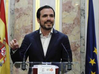 El coordinador federal de IU, Alberto Garzón, en el Congreso de los Diputados.