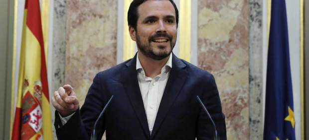 El coordinador federal de IU, Alberto Garzón, en el Congreso de los Diputados.