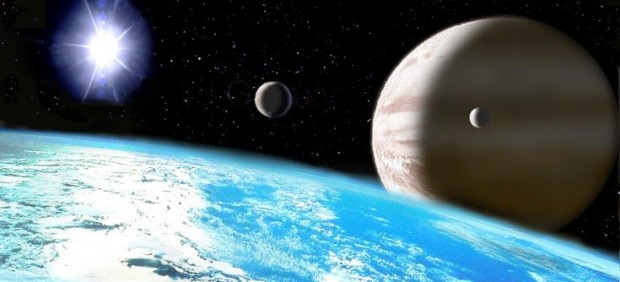 Planeta extrasolar y satelite similar a la tierra
