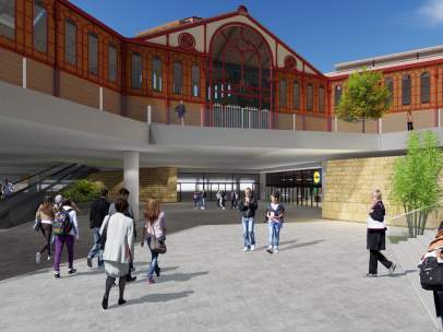 Imagen virtual del supermercado de Lidl en el Mercat de Sant Antoni.