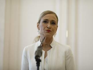 Rueda de prensa de Cristina Cifuentes en la que ha anunciado su dimisión