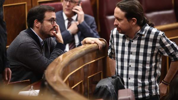 Alberto Garzón y Pablo Iglesias Alberto Garzón y Pablo Iglesias