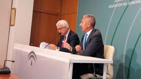 Jiménez Barrios con Miguel Ángel Vazquez en rueda de prensa Jiménez Barrios con Miguel Ángel Vazquez en rueda de prensa