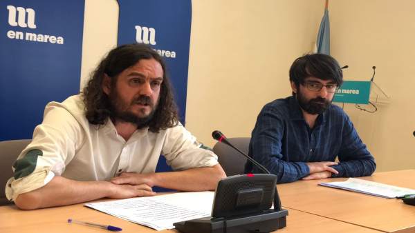 Antón Sánchez y Marcos Cal, En Marea, en el Parlamento Antón Sánchez y Marcos Cal, En Marea, en el Parlamento