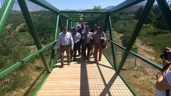 Pasarela metálica sobre la Vía Verde del Aceite Pasarela metálica sobre la Vía Verde del Aceite