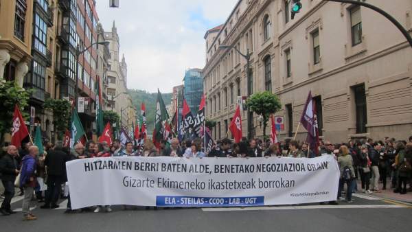 Manifestación de los sindicatos en Bilbao Manifestación de los sindicatos en Bilbao