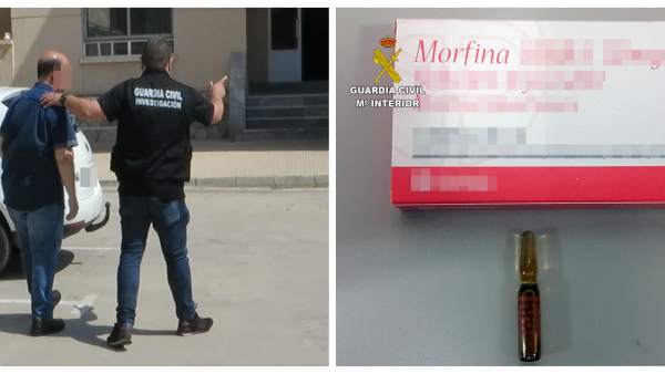 Imagen del detenido y de uno de los medicamentos sustraídos Imagen del detenido y de uno de los medicamentos sustraídos