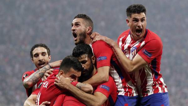 Los jugadores del Atlético festejan Los jugadores del Atlético festejan