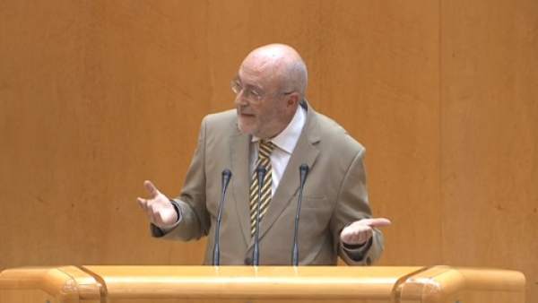 El senador socialista José Caballos durante la defensa de la moción en el Senado El senador socialista José Caballos durante la defensa de la moción en el Senado