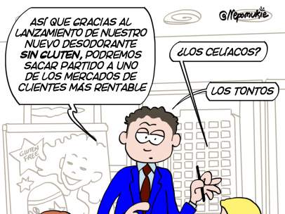 Mundo sin gluten. Viñeta de Nepomuk