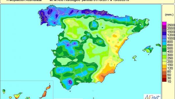 Las lluvias desde el 1 de octubre al 15 de mayo superan en un 9% el valor normal Las lluvias desde el 1 de octubre al 15 de mayo superan en un 9% el valor normal