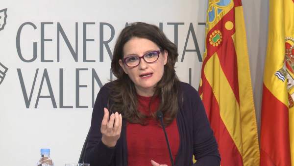 La vicepresidenta del Consell, Mónica Oltra, en rueda de prensa tras el pleno La vicepresidenta del Consell, Mónica Oltra, en rueda de prensa tras el pleno
