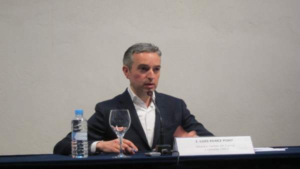 Pérez Pont en rueda de prensa. Archivo Pérez Pont en rueda de prensa. Archivo