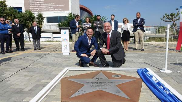 Damián Quintero karateca y Alcalde Francisco de la Torre Damián Quintero karateca y Alcalde Francisco de la Torre