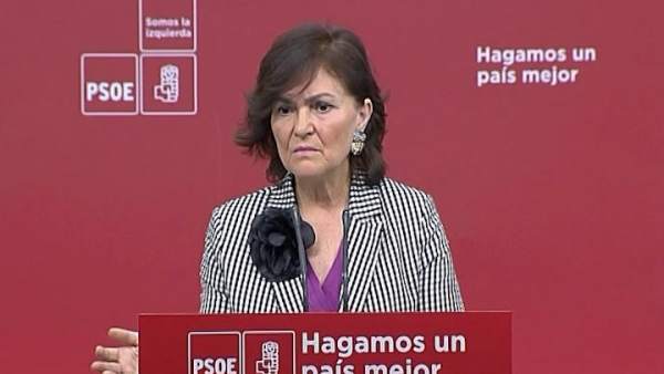 Carmen Calvo en rueda de prensa Carmen Calvo en rueda de prensa