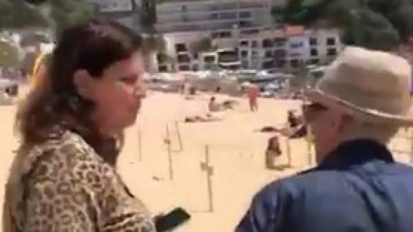 Una mujer se enfada por el apoyo a los exconsellers presos Una mujer se enfada por el apoyo a los exconsellers presos