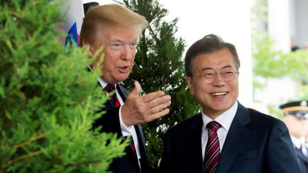 Donald Trump y Moon Jae-in Donald Trump y Moon Jae-in