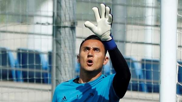 Keylor Navas, en un entrenamiento con el Real Madrid. Keylor Navas, en un entrenamiento con el Real Madrid.