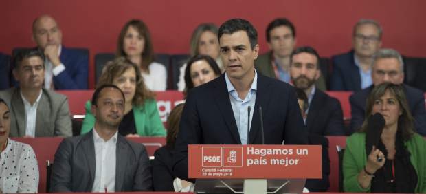 Pedro Sánchez, secretario general del PSOE, este lunes en Ferraz.