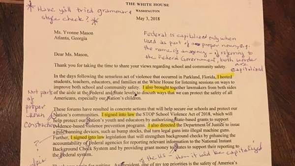 La carta de Trump "llena de erratas" La carta de Trump "llena de erratas"