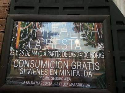 Cartel de la Fiesta de la Minifalda que se celebró en un local de Talavera de la Reina (Toledo).