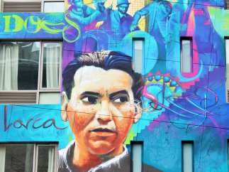 Mural de Lorca, obra del grafitero El niño de las pinturas, en el barrio chino de Nueva York.