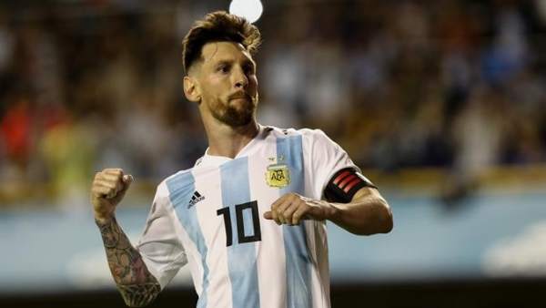 Messi, en el amistoso entre Argentina y Haití. Messi, en el amistoso entre Argentina y Haití.