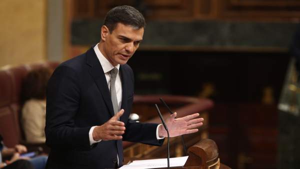 Pedro Sánchez interviene durante el debate de la moción de censura Pedro Sánchez interviene durante el debate de la moción de censura