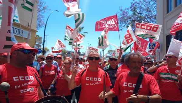 Trabajadores de la hostelería de Málaga protesta ante empresarios 2018 Trabajadores de la hostelería de Málaga protesta ante empresarios 2018