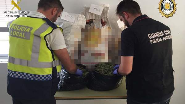 Marihuana intervenida en Bollullos Par del Condado (Huelva). Marihuana intervenida en Bollullos Par del Condado (Huelva).