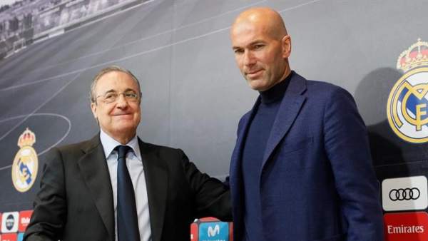 Florentino Pérez y Zinedine Zidane, en la despedida del francés del Real Madrid. Florentino Pérez y Zinedine Zidane, en la despedida del francés del Real Madrid.